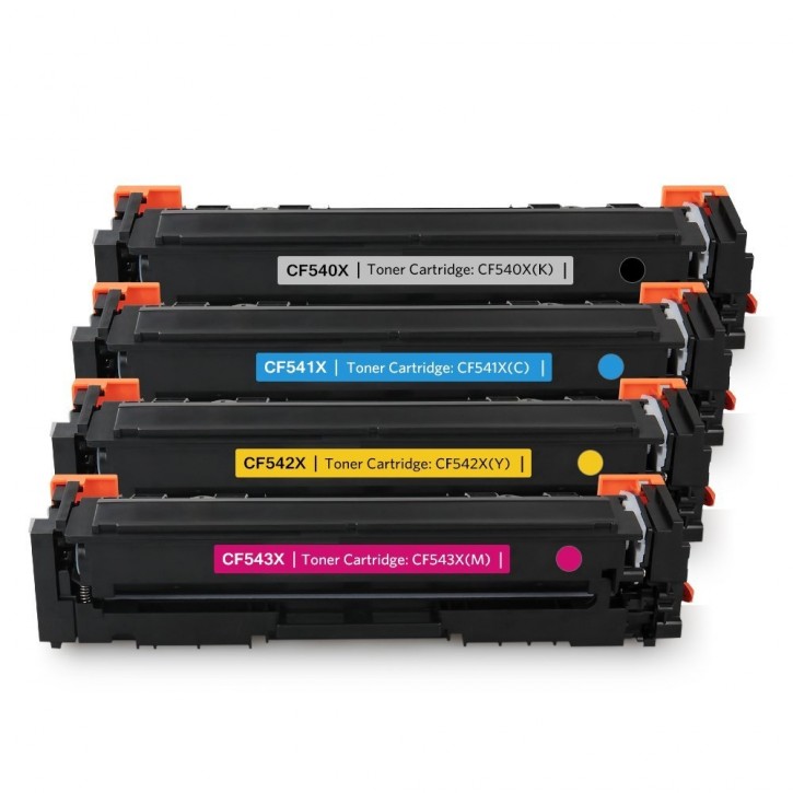 SET Toner kompatibel HP (CF540X/CF541X/CF542X/CF543X, 203X) HP CLJ Pro M-254/281